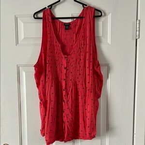 Torrid Pink Sleeveless Buttoned Tank Top